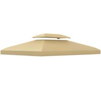 Outsunny 3x4m 2-Tier Gazebo Roof Canopy UV Cover, Cream White, Refurbished