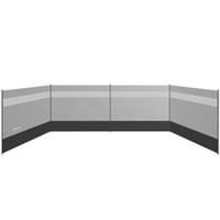 Outsunny Camping Windbreaks with Clear Windows, 725 x 140cm, Grey