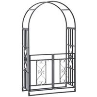 Outsunny Metal Garden Arch with Double Gate, Garden Arbor Climbing Plants