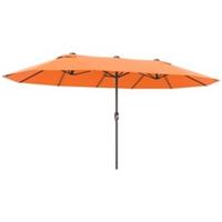 Outsunny Sun Umbrella Canopy Double-sided Crank Sun Shade 4.6M Orange