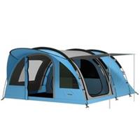 Outsunny Family Camping Tent Waterproof Tunnel Tent 4 Person Sky Blue