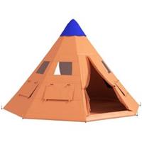 Outsunny 6-7 Person Large Family Camping Tent, Orange, Refurbished