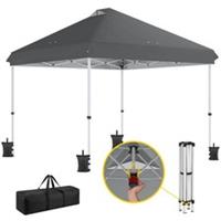 Outsunny 3x3 m Pop Up Gazebo w/ Wheels, One-Touch Party Tent, Grey Refurbished