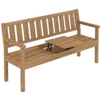 Outsunny Wooden Garden Bench with Table and Hidden Shelf, Refurbished