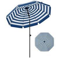 Outsunny 1.8 m Beach Umbrella Parasol with Sand Anchor, Tilt, Refurbished