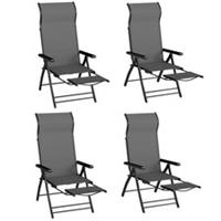 Outsunny Folding Reclining Garden Chairs Set of 2 with Footrest Refurbished