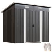 Outsunny 7 x 4ft Outdoor Garden Storage Shed for Garden Black