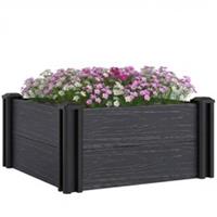 Outsunny 2 x 2 x 1ft Vinyl Raised Garden Bed Kit, Dark Grey, Refurbished