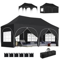 Outsunny 3x6m Pop Up Gazebo w/Sides, Peak Top Garden Party Tent Refurbished