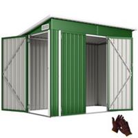 Outsunny Outdoor Storage Shed, 7.5 x 4.3ft Metal Garden Shed, Green, Refurbished