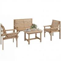 Outsunny 4 Seater Garden Furniture Sofa Set with Curved Seat, Refurbished