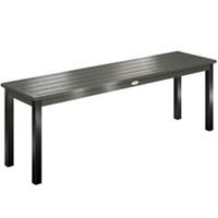 Outsunny Metal Garden Bench Loveseat with Wood-Effect Slatted Seat, Refurbished