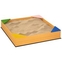 Outsunny Kids Wooden Sand Pit Sandbox w/ Seats, for Gardens, Playgrounds