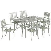 Outsunny 7 Pieces Patio Dining Set with Umbrella Hole for Garden, Refurbished