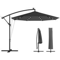 Outsunny 3 m Cantilever Parasol Solar LED Lights, Black, Refurbished
