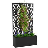 Outsunny Metal Raised Garden Bed w/ Trellis, Elevated Planter Box Refurbished