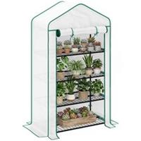 Outsunny 90 x 49 x 160cm Portable Mini Greenhouse with Shelves, Refurbished