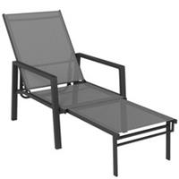 Outsunny Sun Lounger w/ Retracable Footrest, 5-Position Adjustable Refurbished
