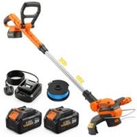Outsunny Cordless Strimmer w/ 2 x 4.0Ah Lithium Batteries & Charger Refurbished