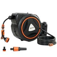 Outsunny 23+2m Retractable Hose Reel Wall Mounted with Auto Retraction