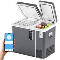 Outsunny 55L Compressor Car Fridge, Dual Zone Camping Refrigerator, Grey