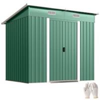Outsunny 7 x 4ft Outdoor Garden Storage Shed for Garden Green