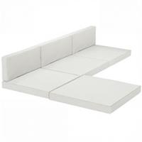 7-Piece 60x60cm Water-Repellent Patio Cushion Set, Cream, Refurbished