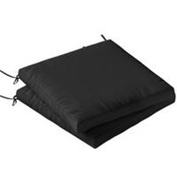2Pcs Waterproof Outdoor Garden Chair Seat Pads, Black, Refurbished