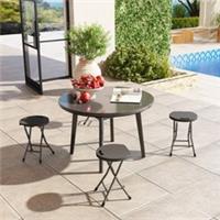 Outsunny Folding Stool Set of 4, Decorative Garden Stool Set, Refurbished