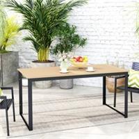 Outsunny Garden Table for 6 People w/ Slatted Table Top, Metal Frame Refurbished