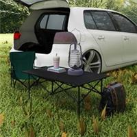 Outsunny Portable Folding Camping Table w/ Roll Up Top Carry Bag Refurbished