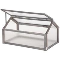 Wooden Polycarbonate Cold Frame Garden Grow House, Grey, Refurbished