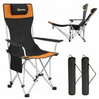 2Pcs Outdoor Reclining Camping Chairs, Orange Black, Refurbished