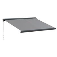 Outsunny 3.53m LED Electric/Manual Cassette Awning, Grey, Refurbished