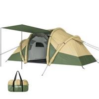 Outsunny 4-Person Tunnel Design Inflatable Camping Tent, Green, Refurbished