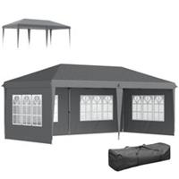 Outsunny 3x6m Heavy Duty Party Gazebo Marquee Tent, Grey, Refurbished