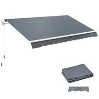 Outsunny 3x2.5m Replacement Awning Fabric Cover, Grey, Refurbished