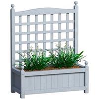 Outsunny Trellis Indoor Outdoor Raised Garden Planter Bed, Grey, Refurbished
