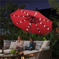 Outsunny Garden Parasol Outdoor Tilt Sun Umbrella LED Light Hand Refurbished