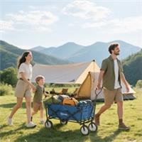Outsunny Folding Outdoor Storage Trolley Cart Bag Telescopic Refurbished