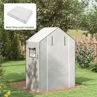 Outsunny PE Greenhouse Cover Replacement with Door and Mesh Windows Refurbished