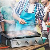 Outsunny Portable Gas Plancha Barbecue Grill with 3 Stainless Steel Refurbished