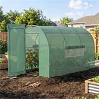 Outsunny 3x2M Walk-in Garden Polytunnel Greenhouse Galvanised Steel Refurbished