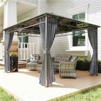 Outsunny 3x3.6(m) Hardtop Gazebo for Patio w/ Polycarbonate Curtains Refurbished