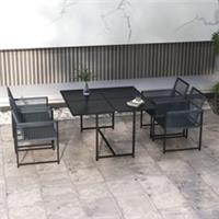 Outsunny 5 Pieces Patio Dining Set with Foldable Back, Refurbished