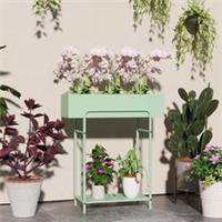 Outsunny 2 Tier Plant Stand, Metal Plant Rack with Drain Holes, Refurbished