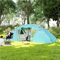 Outsunny 4-6 Man Family Camping Tent w/ 2 Bedrooms, a Living Room Refurbished