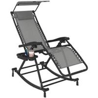 Outsunny Zero-Gravity Folding Recliner Lounge Chair, Grey, Refurbished