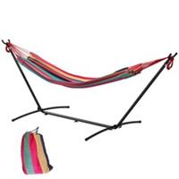Outsunny Loadbearing Hammock w/ Stand and Carry Bag, Multicolour, Refurbished
