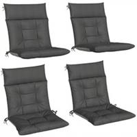 Outsunny 4-Pack Waterproof Garden Chair Cushions, Dark Grey, Refurbished